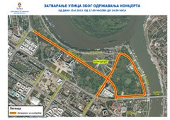 Измене режима саобраћаја због концерта 15. јуна