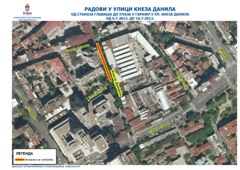 ЗА САОБРАЋАЈ ЗАТВОРЕН ДЕО КНЕЗ ДАНИЛОВЕ  УЛИЦЕ У ЗОНИ РАСКРСНИЦЕ СА УЛИЦОМ СТАНОЈА ГЛАВАША