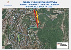 РАДОВИ У ДЕЛУ УЛИЦЕ КНЕЗА ВИШЕСЛАВА ОД ПОЖЕШКЕ ДО ПЕТРА МАРТИНОВИЋА