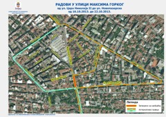 РАДОВИ У УЛИЦИ МАКСИМА ГОРКОГ ИЗМЕЂУ УЛИЦА НОВОПАЗАРСКЕ  И ЦАРА НИКОЛАЈА II