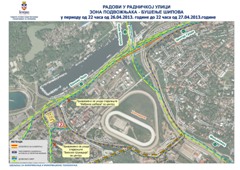 ИЗМЕНЕ У РЕЖИМУ САОБРАЋАЈА У РАДНИЧКОЈ УЛИЦИ ЗБОГ РАДОВА У ЗОНИ ПОДВОЖЊАКА ОД ПЕТКА 26.04. ОД 22 ЧАСА ДО СУБОТЕ 27.04. ДО 22 ЧАСА