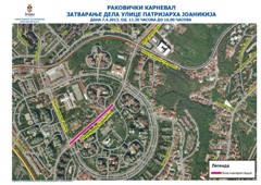 Измена режима саобраћаја у делу улице Патријаха Јоаникија у недељу 07. 04.2013. од  11.30 до 16 часова