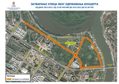 ИЗМЕНЕ РЕЖИМА САОБРАЋАЈА ЗБОГ ОДРЖАВАЊА КОНЦЕРТА НА УШЋУ