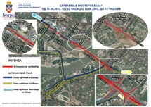 Затварање моста "Газела" због теста оптерећења