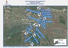 Пролазак организоване колоне мотоциклиста у суботу 01.06.2013. од 16 часова до 18 часова
