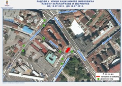 РAДОВИ У УЛИЦИ ХАЏИ НИКОЛЕ ЖИВКОВИЋА ИЗМЕЂУ УЛИЦА КАРАЂОРЂЕВЕ И ЗВОРНИЧКЕ
