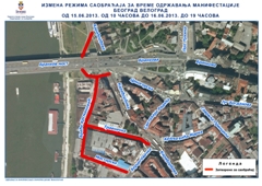 Измена режима режима саобраћаја због одржавања Манифестације „Београд Велоград“