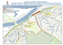 Измена режима саобраћаја у Булевару војводе Мишића у периоду од 09. 12. 2011. до 12. 12. 2011. године