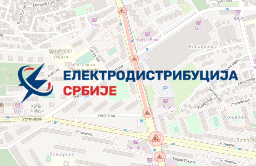 Радови под саобраћајем у Војислава Илића, Устаничкој, Римској, Струмичкој