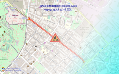                                                      Затворена за саобраћај Улица цара Душана
                                                     