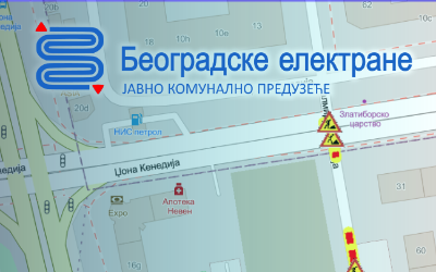                                                      Радови на углу улица Џона Кенедија и Палмира Тољатија
                                                     