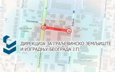                                                      Затворена за саобраћај улица Аласка - пролаз и  улица Филипа Вишњића
                                                     